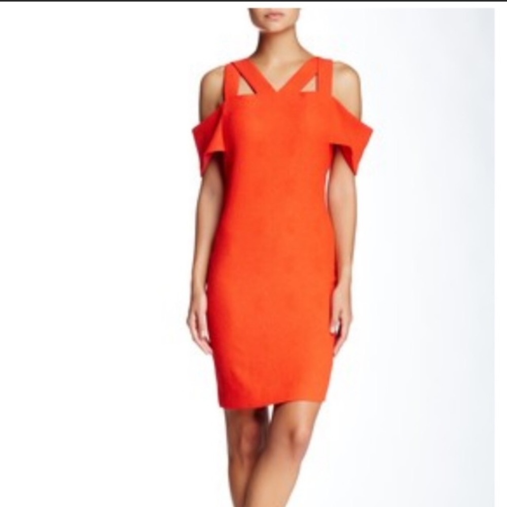 Sandro red straps mini dress